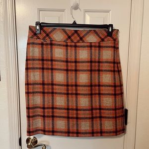 NWOT L.L. Bean Favorite Fit wool plaid skirt